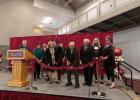 Les Nielsen Cutting Ribbon at Dedication Ceremony on April 20