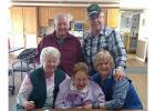 Pearl Watne celebrated her 88th birthday at the Good Samaritan Center in Clearbrook with her family. Her daughters Patty and David Carlson on the left and Warren and Shirley Solheim on the right. 
