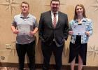 Wyatt Westrum and Sarah Imle with their advisor Mr. Betttin at the Clearbrook-Gonvick School.